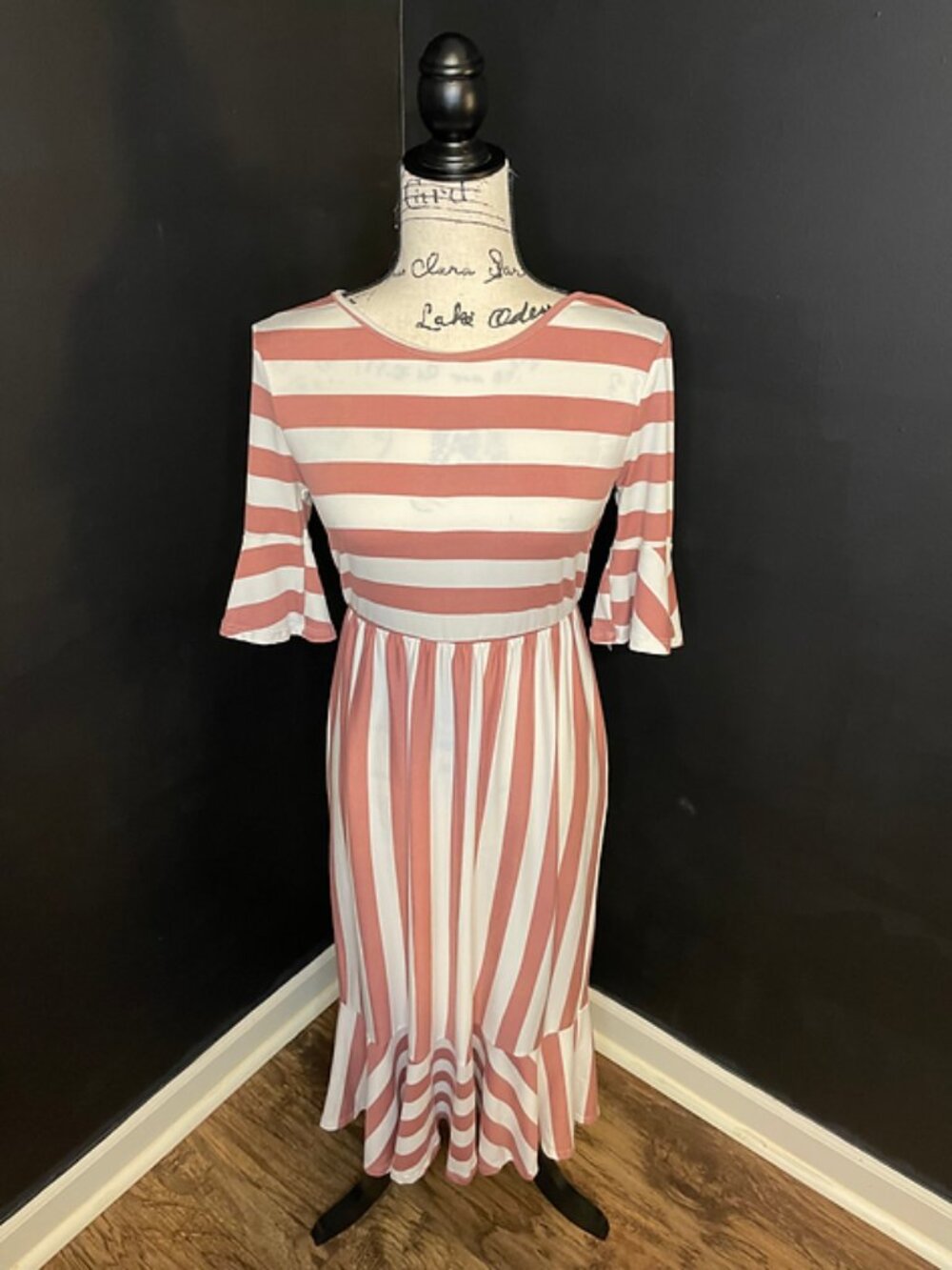 Soft pink striped dress